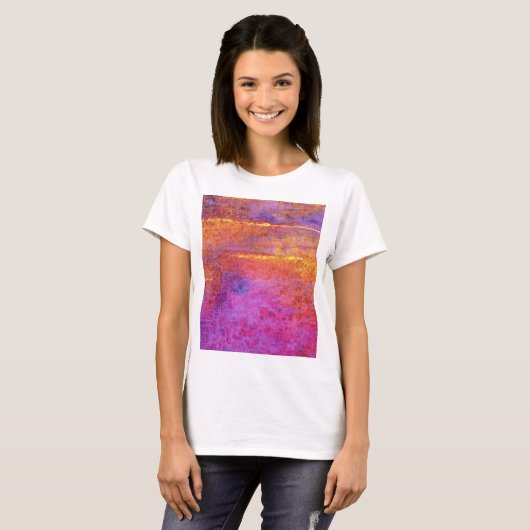 Sunset Emotions in lila, mauve en geel T-shirt (Voorkant volledig)