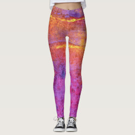 Sunset Emotions leggings in lila, mauve, sinaasapp