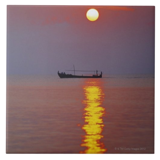 Sunset en Zee 2 Tegeltje (Voorkant)