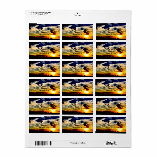 Sunset Etiket (Full Sheet)