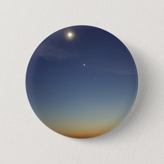 Sunset Evening Moon Stars Ronde Button 5,7 Cm (Voorkant)