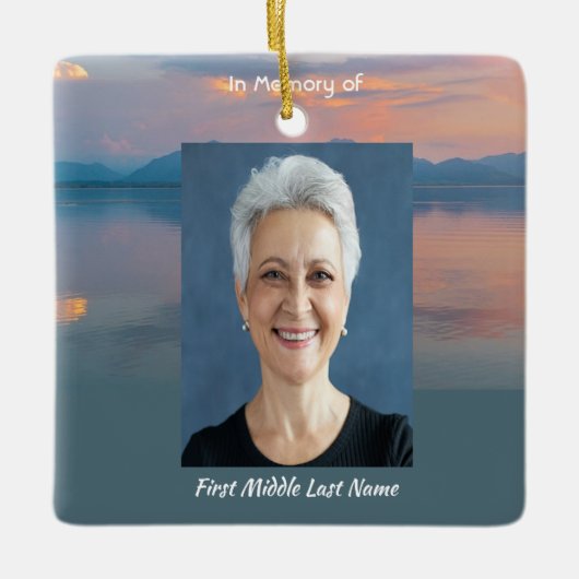Sunset Evening Sky Dusk Memorial Pocket Keepsake Keramisch Ornament (Voorkant)