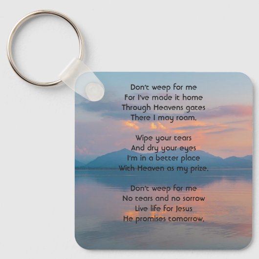 Sunset Evening Sky Dusk Memorial Pocket Keepsake Sleutelhanger (Voorkant)