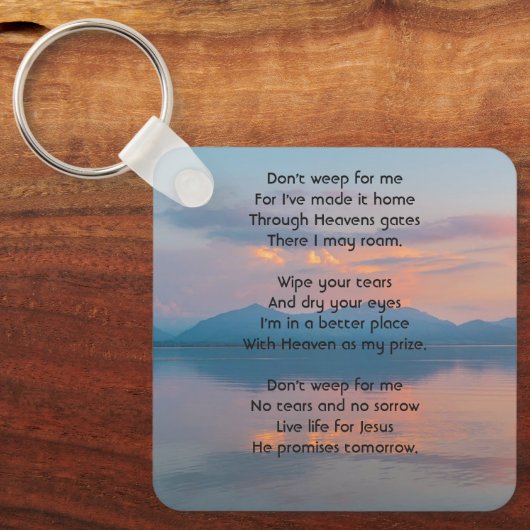 Sunset Evening Sky Dusk Memorial Pocket Keepsake Sleutelhanger (Voorkant)