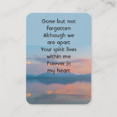 Sunset Evening Sky Dusk Memorial Pocket Keepsake Visitekaartje (Voorkant)