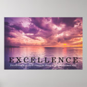 Sunset Excellence Quote Inspirerend Poster (Voorkant)