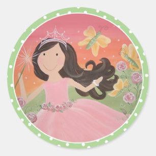 Sunset Fairy (setsticker) - Gepersonaliseerd Ronde Sticker
