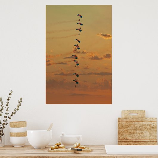 Sunset Falcons Stack Formation Poster (Keuken)