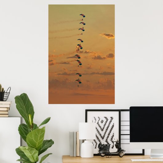 Sunset Falcons Stack Formation Poster (Thuiskantoor)