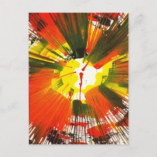 Sunset Fall Colors Spin Art Briefkaart (Voorkant)