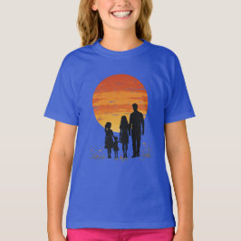 Sunset Familie Silhouet T-shirt