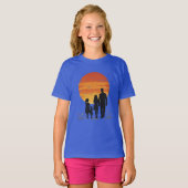 Sunset Familie Silhouet T-shirt (Voorkant volledig)