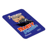 Sunset Familie Vakantie Blauw Personaliseren Magneet (Rechterzijde)