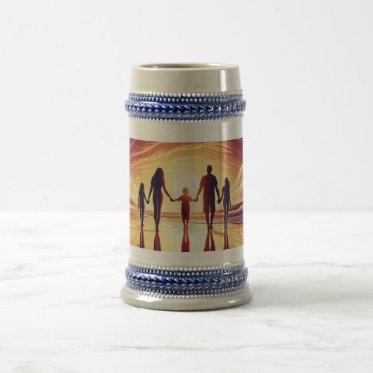 Sunset Family Beach Walk Beer Stein – Mok (Center)