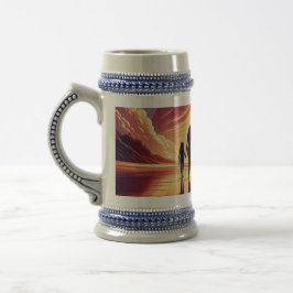 Sunset Family Beach Walk Beer Stein – Mok