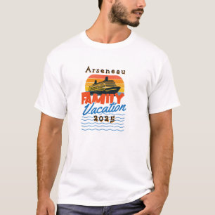 Sunset Family Cruise Sinaasappel PERSONALISEREN T- T-shirt