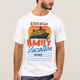 Sunset Family Cruise Sinaasappel PERSONALISEREN T- T-shirt