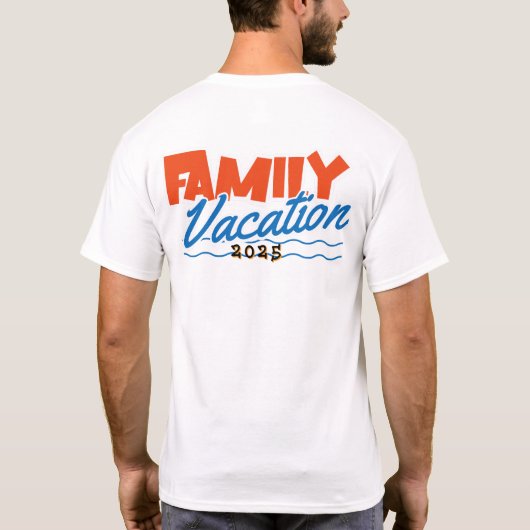 Sunset Family Cruise Sinaasappel PERSONALISEREN T- T-shirt (Achterkant)
