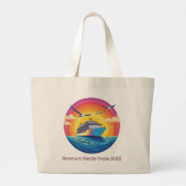 Sunset Family Name Vacation Cruise Ship Keepsake Grote Tote Bag (Achterkant)