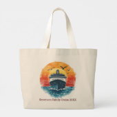 Sunset Family Name Vacation Cruise Ship Keepsake Grote Tote Bag (Achterkant)