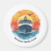 Sunset Family Name Vacation Cruise Ship Keepsake Magneet (Voorkant)