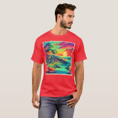 Sunset Fantasy Landschap T-shirt (Voorkant volledig)