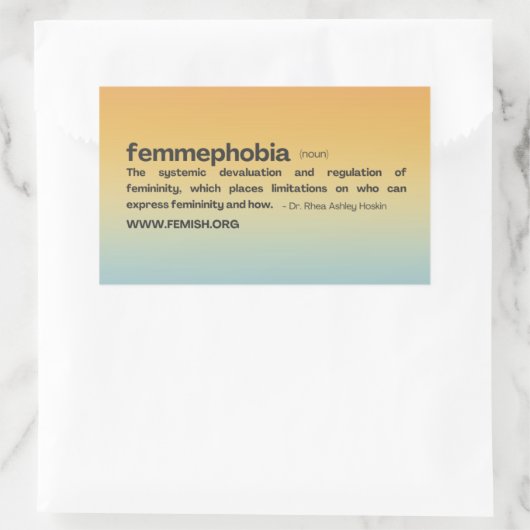 Sunset FEMMEPHOBIA Sticker (Tas)