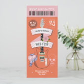 Sunset Festival Rock ’n’ Roll Trouwticket Kaart (Staand voorkant)
