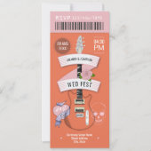 Sunset Festival Rock ’n’ Roll Trouwticket Kaart (Voorkant)