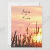 Sunset Field Wedding Invitation Kaart (Achterkant)