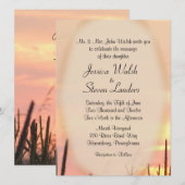 Sunset Field Wedding Invitation Kaart (Voorkant / Achterkant)