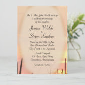 Sunset Field Wedding Invitation Kaart (Staand voorkant)