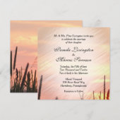 Sunset Field Wedding Invitation Kaart (Voorkant / Achterkant)