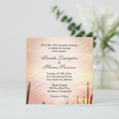 Sunset Field Wedding Invitation Kaart (Staand voorkant)