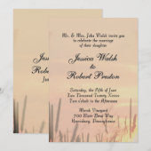 Sunset Field Wedding Invitation Kaart (Voorkant / Achterkant)