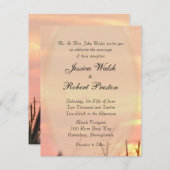 Sunset Field Wedding Invitation Kaart (Voorkant / Achterkant)