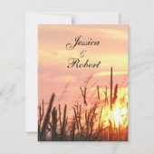 Sunset Field Wedding Invitation Kaart (Achterkant)