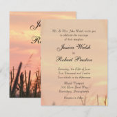 Sunset Field Wedding Invitation Kaart (Voorkant / Achterkant)