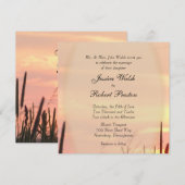 Sunset Field Wedding Invitations Kaart (Voorkant / Achterkant)