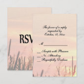 Sunset Field Wedding RSVP Kaartje (Voorkant / Achterkant)