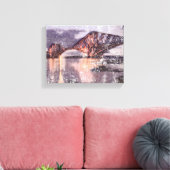 Sunset Firth of Forth Railway Bridge Canvas Afdruk (Insitu (Woonkamer))