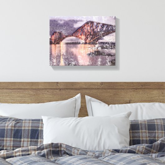 Sunset Firth of Forth Railway Bridge Canvas Afdruk (Insitu (Slaapkamer))