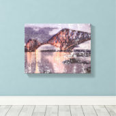 Sunset Firth of Forth Railway Bridge Canvas Afdruk (Insitu (Houten vloer))