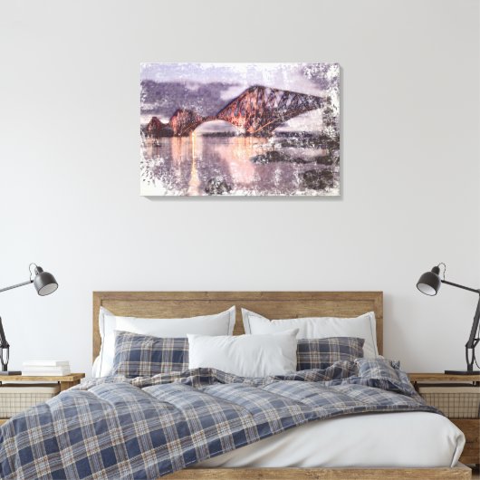 Sunset Firth of Forth Railway Bridge Canvas Afdruk (Insitu (Slaapkamer))