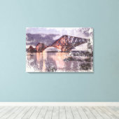 Sunset Firth of Forth Railway Bridge Canvas Afdruk (Insitu (Houten vloer))
