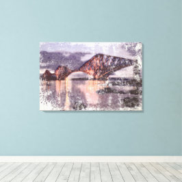 Sunset Firth of Forth Railway Bridge Canvas Afdruk