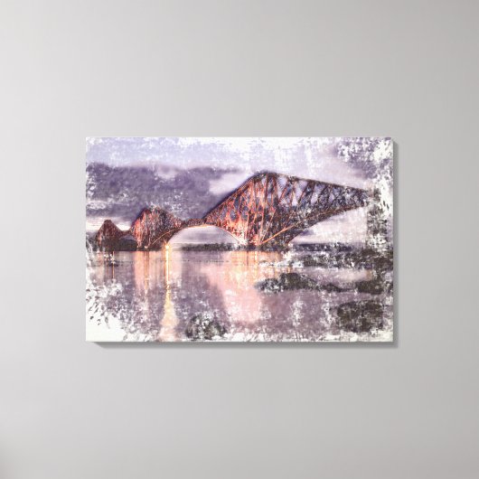 Sunset Firth of Forth Railway Bridge Canvas Afdruk (Voorkant)