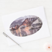 Sunset Firth of Forth Railway Bridge Ovale Sticker (Envelop)