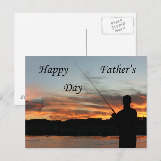 Sunset Fishing Vaderdag briefkaart (Voorkant / Achterkant)