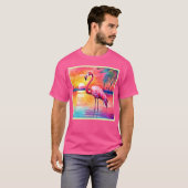 Sunset Flamingo Art Design T-shirt (Voorkant volledig)
